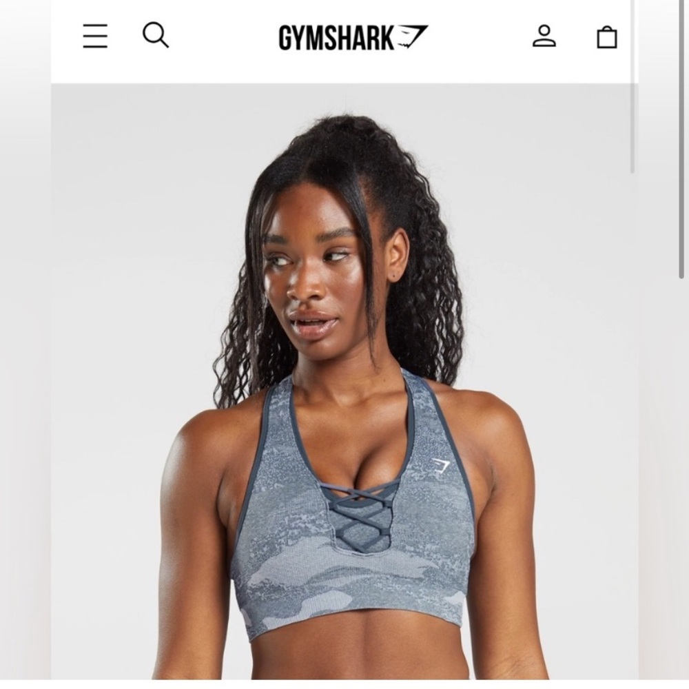 Gymshark Blue Camo Sports Bra